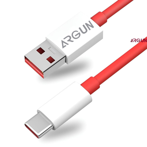 ARGUN USB Type C Cable 1 m Copper AG -CAB-USB WARP/DASH/DASH/SUPERVOOC/SUPERDART CHARGER (Compatible with oppo,realme,narzo,oneplus,vivo,iqoo,samsung,motorola,mi,redmi,poco, Red, One Cable)