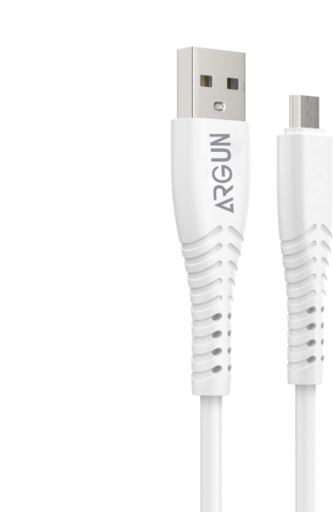 ARGUN Micro USB Cable 1 m Copper ARG-NCC- micro (Compatible with Mobile, Tablet, Computer, White, One Cable)