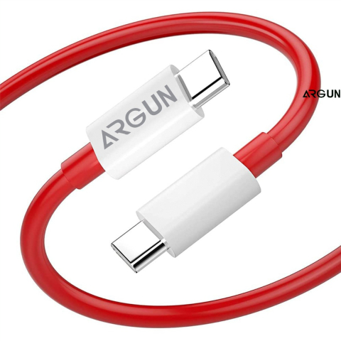 ARGUN Type C 1 m 120W Type-C to Type-C Fast Charging Cable Compatible with iPhone 15, Samsung, OnePlus, Google Pixel, Laptop, Macbook & Type C Devices (Compatible with Mobile, Tablet, Computer, Red, One Cable)