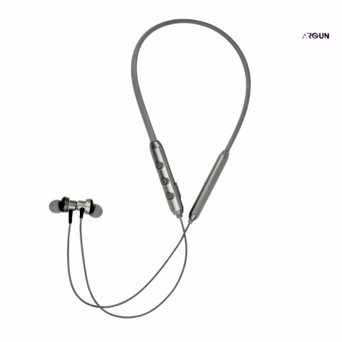 ARGUN 198Hrs Playtime Bluetooth Neckband Magnetic In-Ear Buds for Non-Stop Music Bluetooth (Grey, In the Ear)