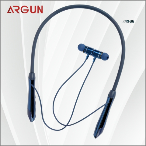 ARGUN 80 Hours Playtime Bluetooth Wireless Neckband Headphones with Comfortable Fit Bluetooth (Blue, In the Ear)