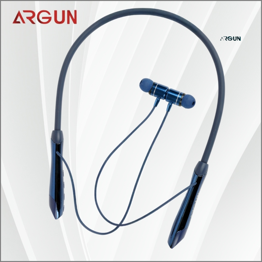 ARGUN 80 Hours Playtime Bluetooth Wireless Neckband Headphones with Comfortable Fit Bluetooth (Blue, In the Ear)