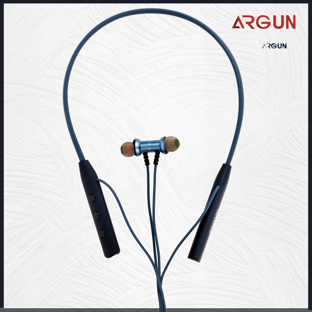ARGUN Bluetooth 5.0 Wireless Neckband with 30Hrs Playtime & Magnetic In-Ear Buds Bluetooth (Blue, In the Ear)
