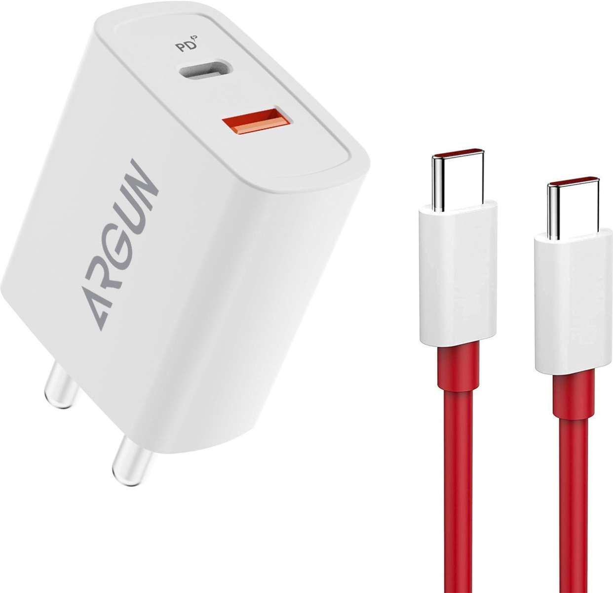 ARGUN 80 W Supercharge 3 A Multiport Mobile Charger with Detachable Cable (White, Cable Included)