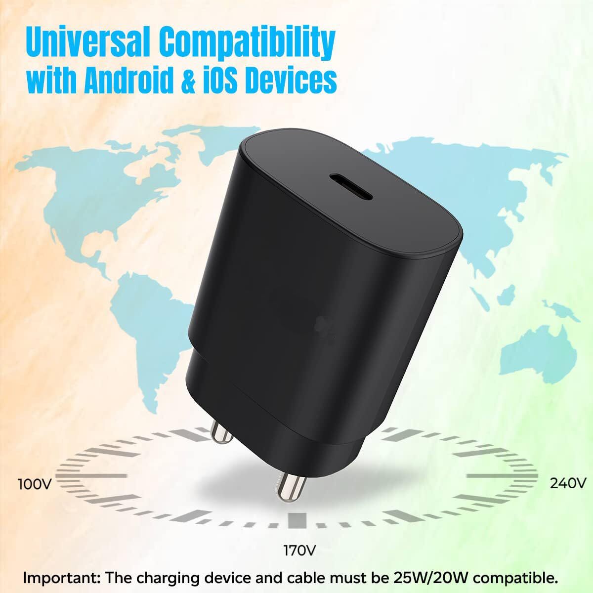 ARGUN 45 W Supercharge 3 A Mobile Charger with Detachable Cable (Black, Cable Included)