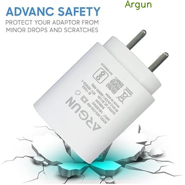 ARGUN 45 W Supercharge 3 A Mobile Charger with Detachable Cable (White, Cable Included)