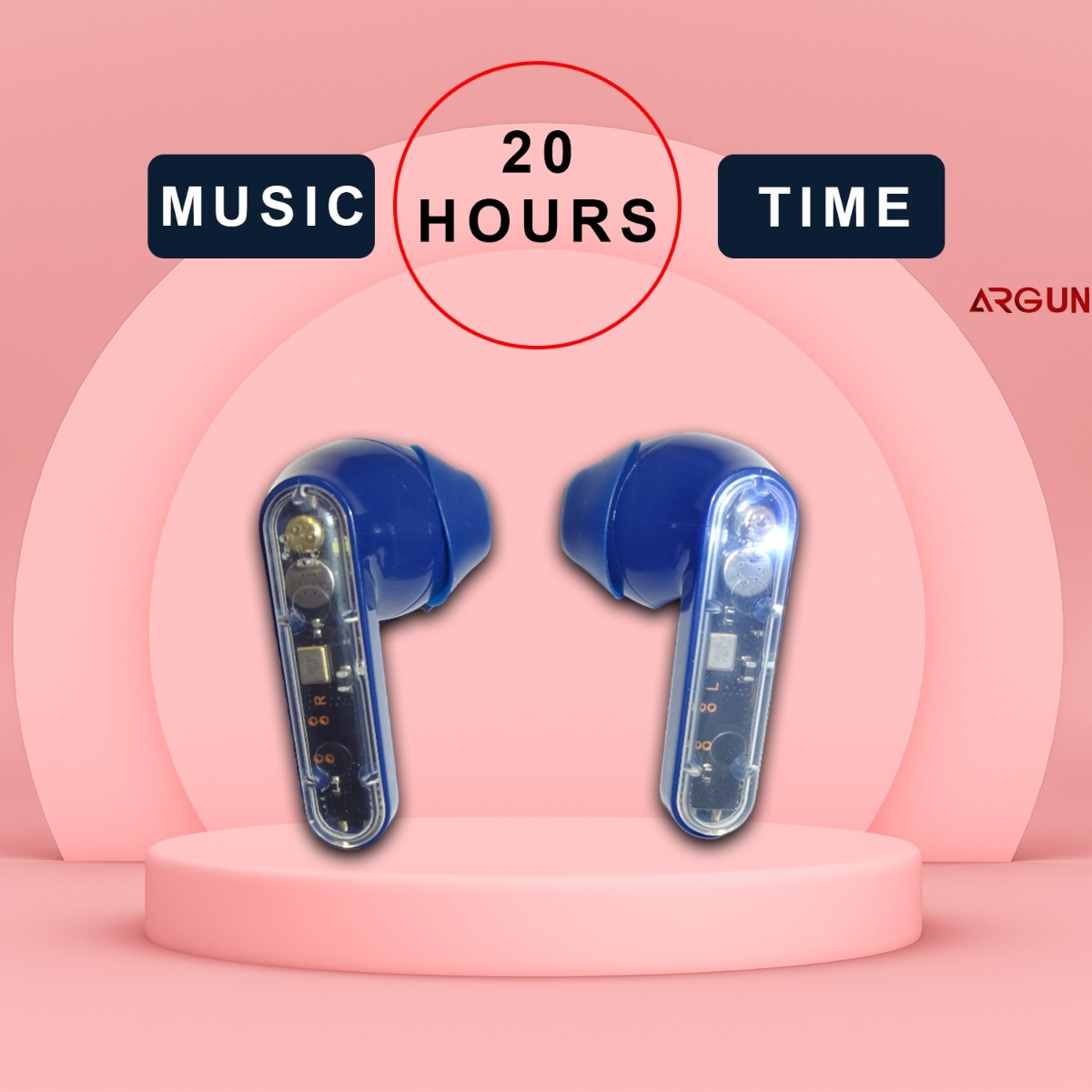 ARGUN TWS Butterfly Earbuds ,20 Hours Playback, Noise Isolation (Blue, True Wireless) Bluetooth Headset (Blue, True Wireless)