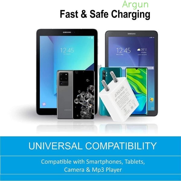 ARGUN 124 W HyperCharge 4 A Mobile Charger with Detachable Cable (White, Cable Included)