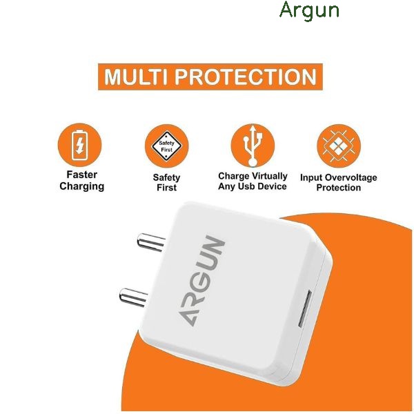 ARGUN 65 W SuperVOOC 6 A Mobile Charger with Detachable Cable (White, Cable Included)