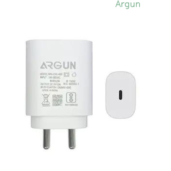 ARGUN 45 W Supercharge 3 A Mobile Charger with Detachable Cable (White, Cable Included)