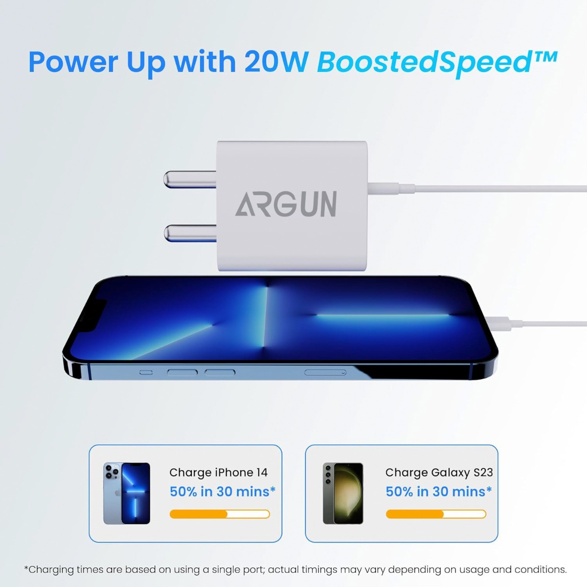 ARGUN 80 W Supercharge 3 A Multiport Mobile Charger with Detachable Cable (White, Cable Included)