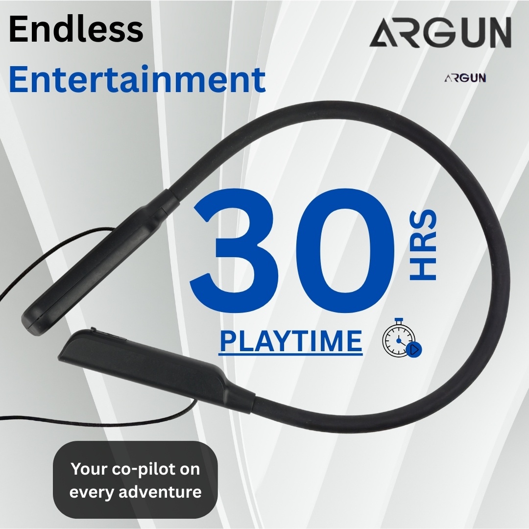 ARGUN KIV Wireless Bluetooth In-Ear Neckband – 30-Hour Battery & Rich Sound Bluetooth (Black, In the Ear)