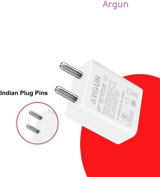 ARGUN 124 W HyperCharge 4 A Mobile Charger with Detachable Cable (White, Cable Included)